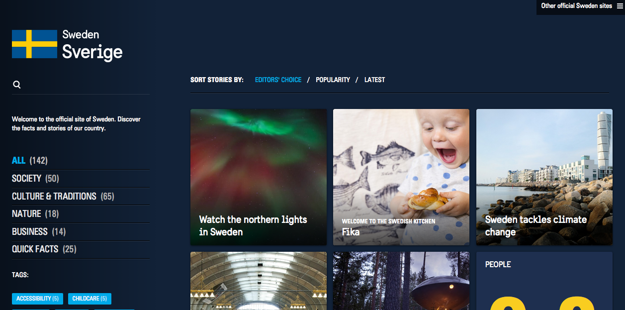 Webs famosas desarrolladas con WordPress - Suecia