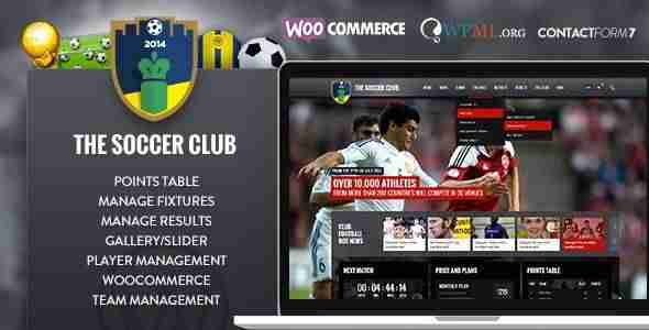 Plantillas de WordPress para equipos de fútbol - The Soccer Club