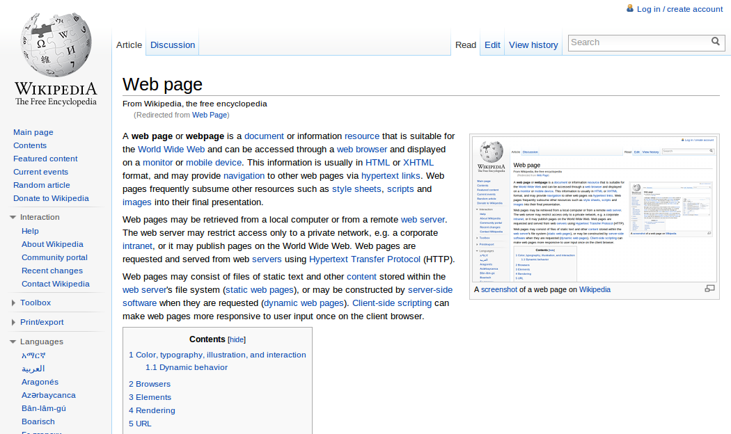 tipos de páginas - Wiki
