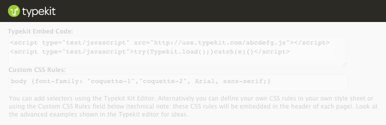 Plugins de WordPress - Typekit