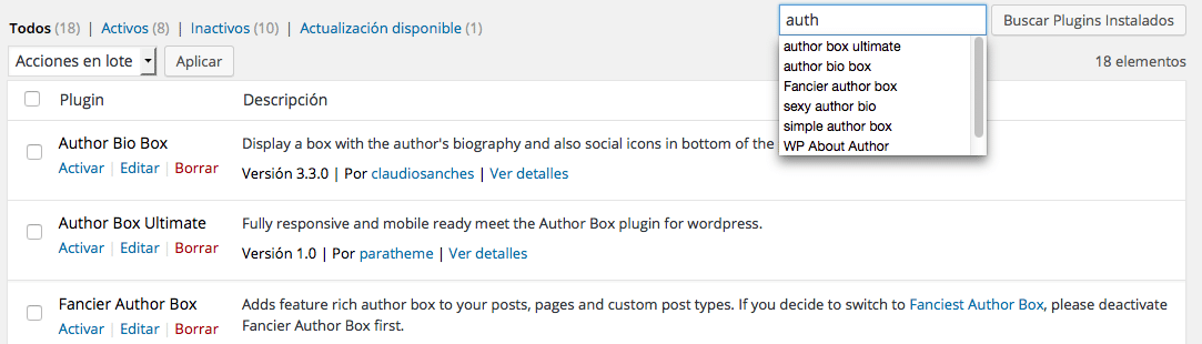 Comparar plugins - Buscador de plugins mejorado