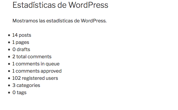 mostrar estadísticas en WordPress