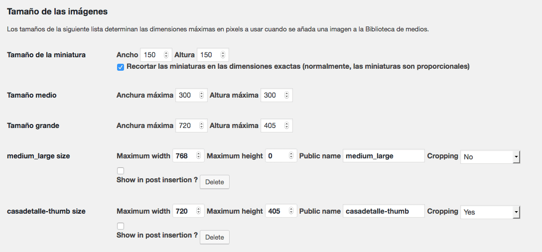 miniaturas en WordPress
