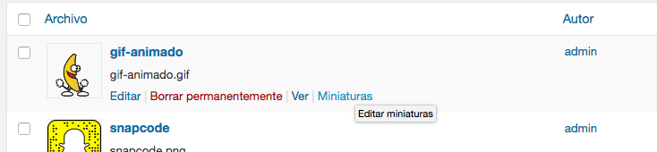 editar las miniaturas