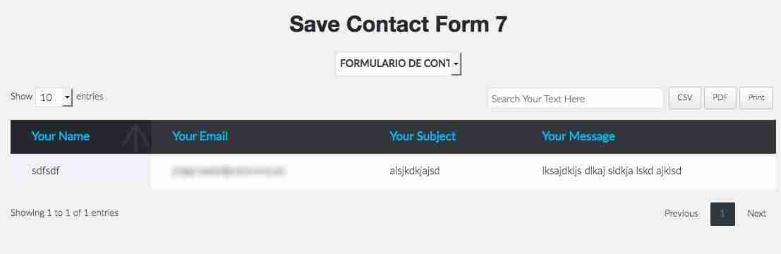 Cómo almacenar lo enviado por el plugin Contact Form 7