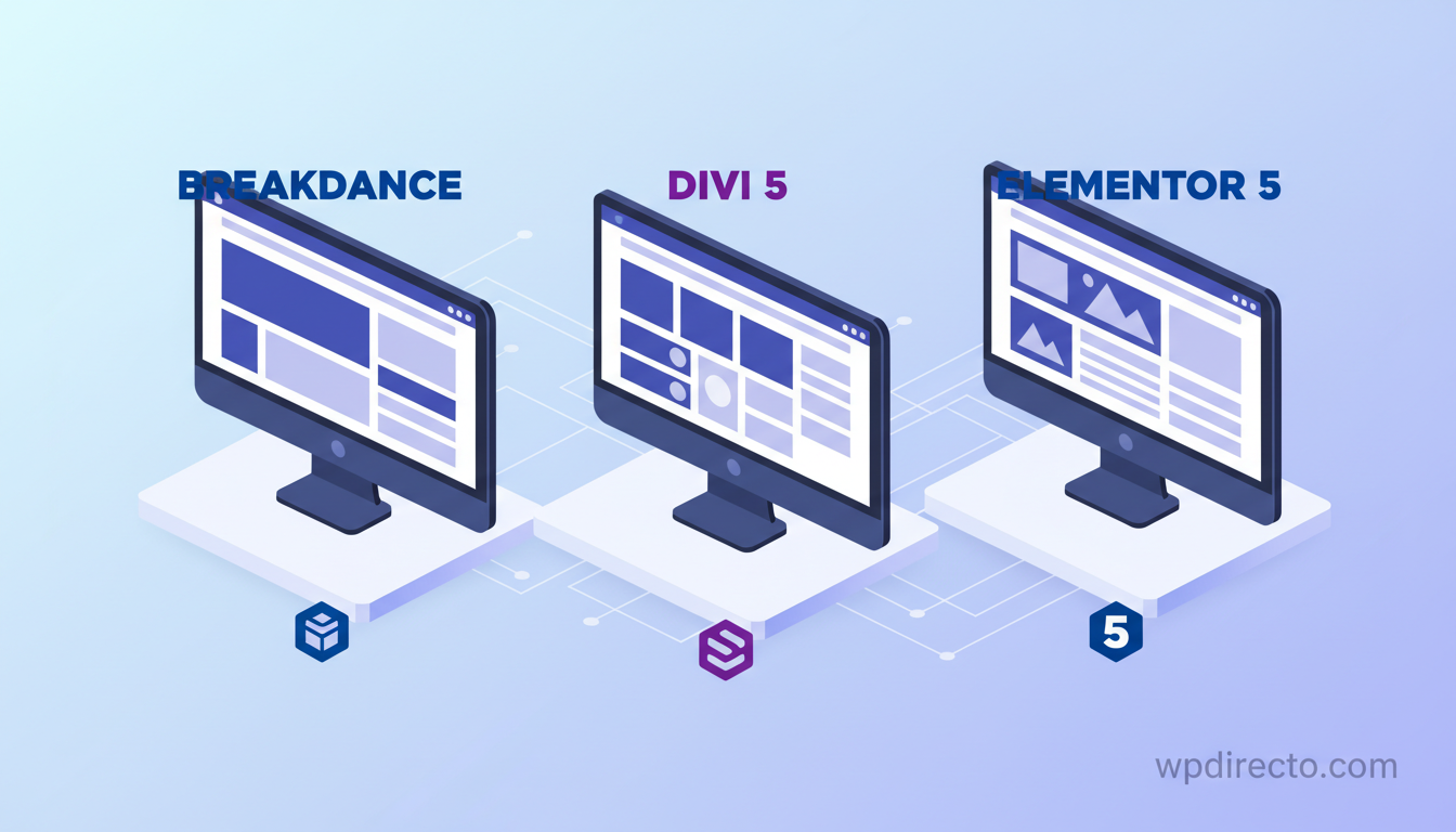 Breakdance vs Divi 5 vs Elementor 5: comparativa real (y por qué quizá no necesitas ninguno)