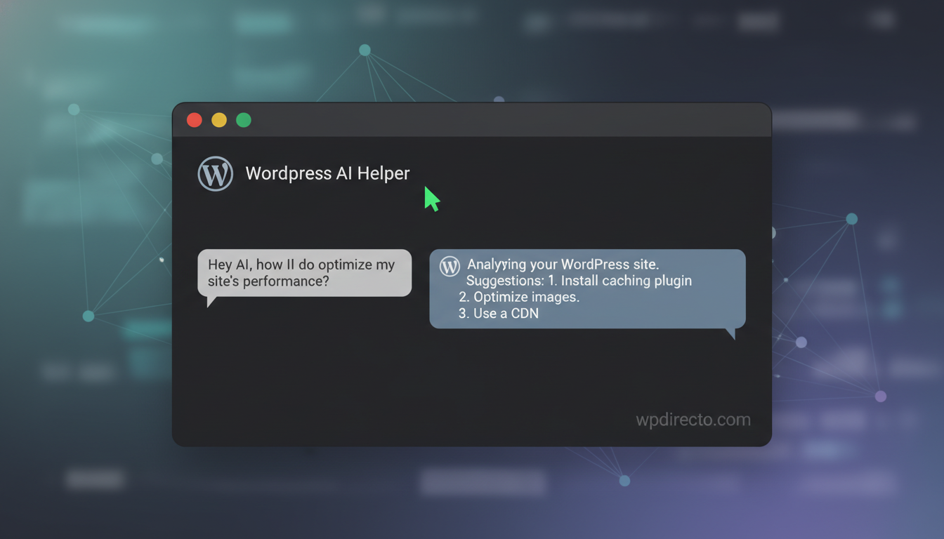 Terminal de Studio Code con un agente de IA gestionando un sitio WordPress local