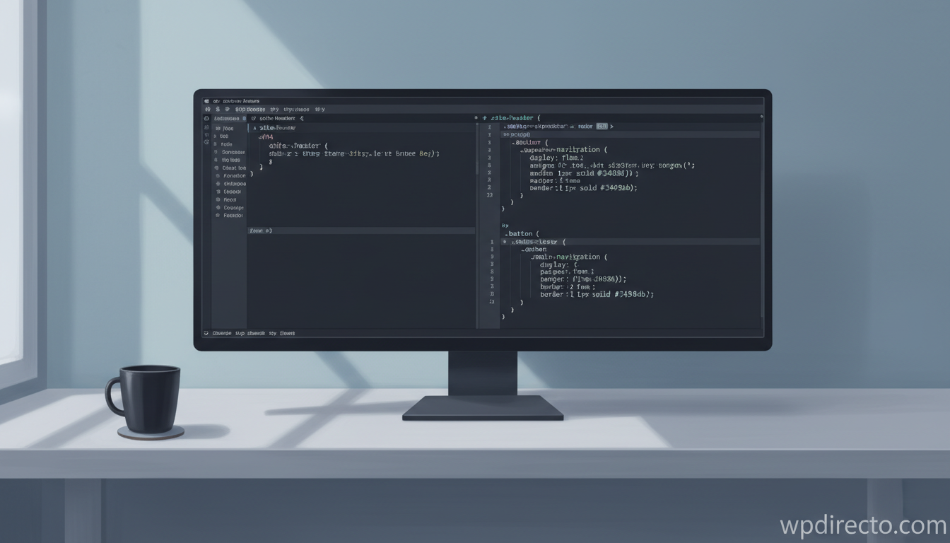Espacio de trabajo de desarrollador WordPress purista con codigo limpio y sin page builders