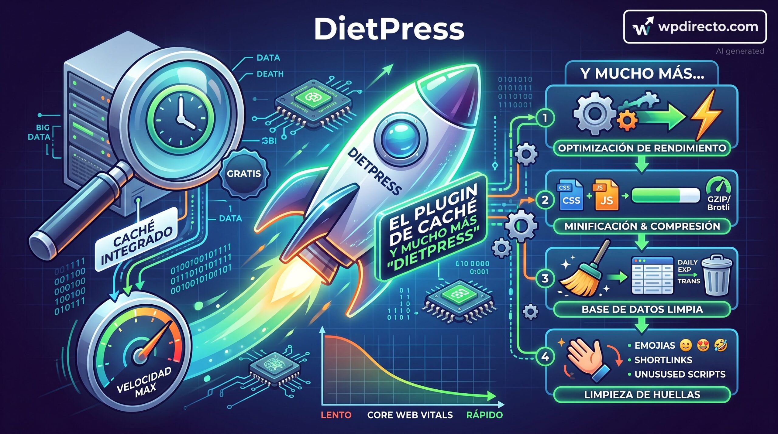 DietPress lleva la optimización de WordPress más allá de la caché de páginas