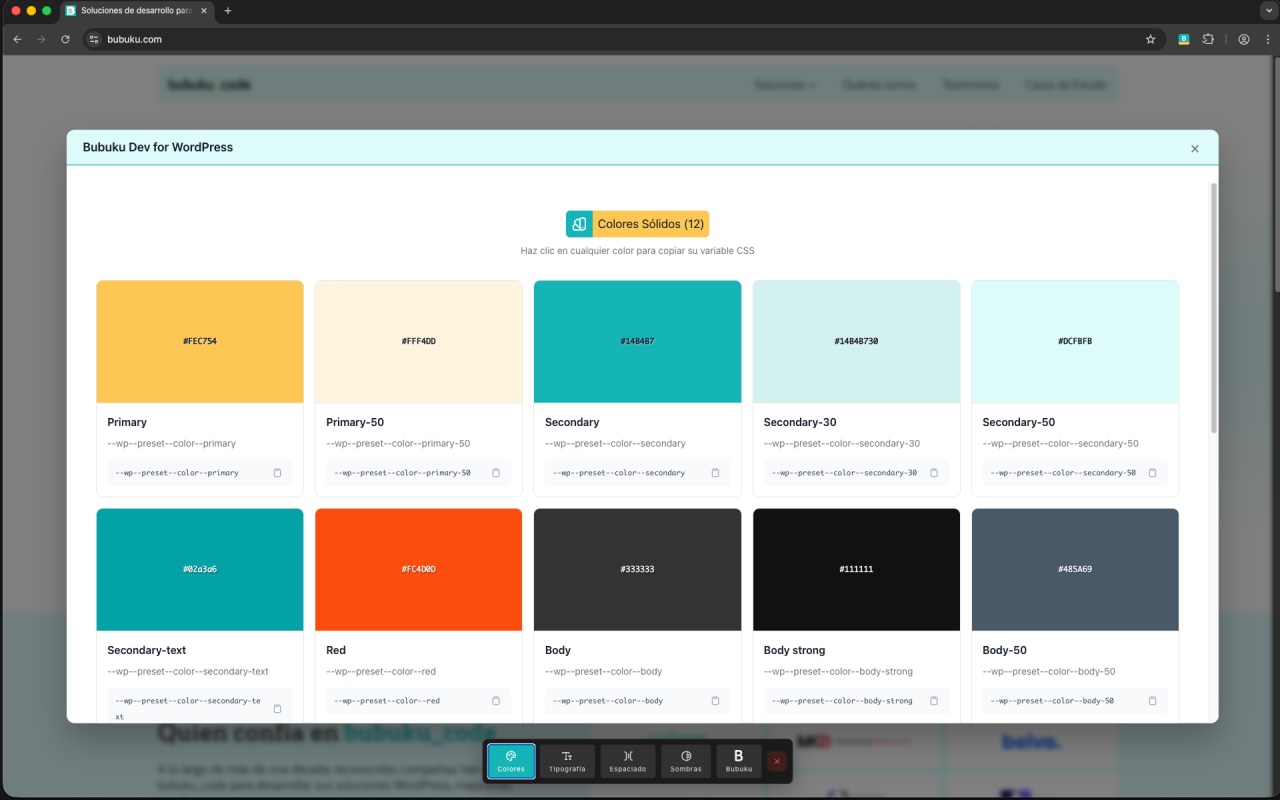 Una extensión para Chrome convierte theme.json en un panel visual para WordPress