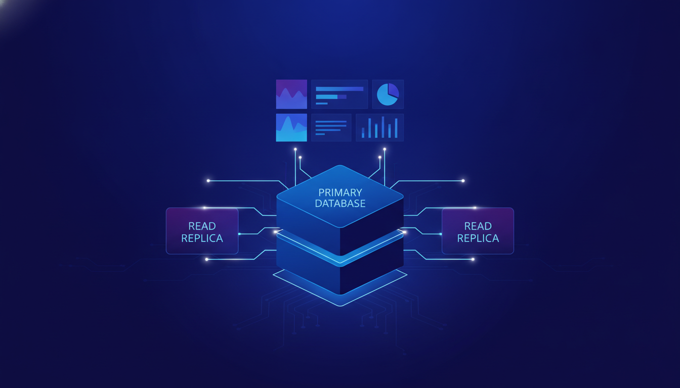 Arquitectura de WordPress con una base de datos principal y réplicas de lectura
